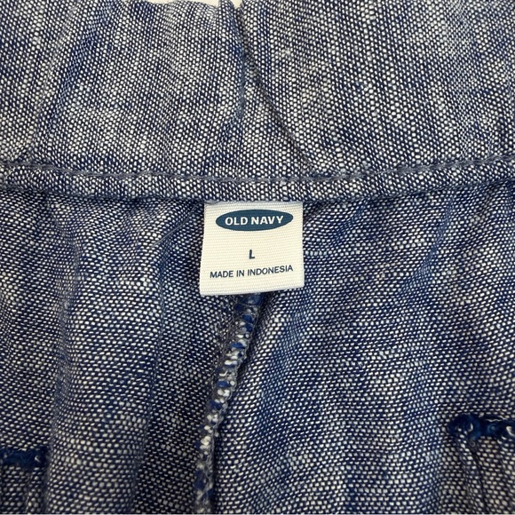 NWT Old Navy Women's Linen Blend Wide Leg Pants Blue Size Large - Picture 6 of 9